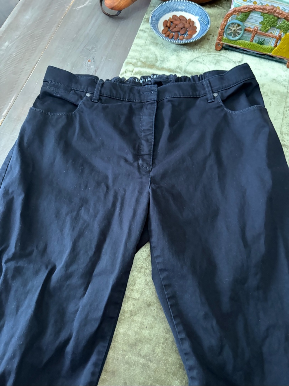 Club of Comfort Black Button-Front Stretch Pants